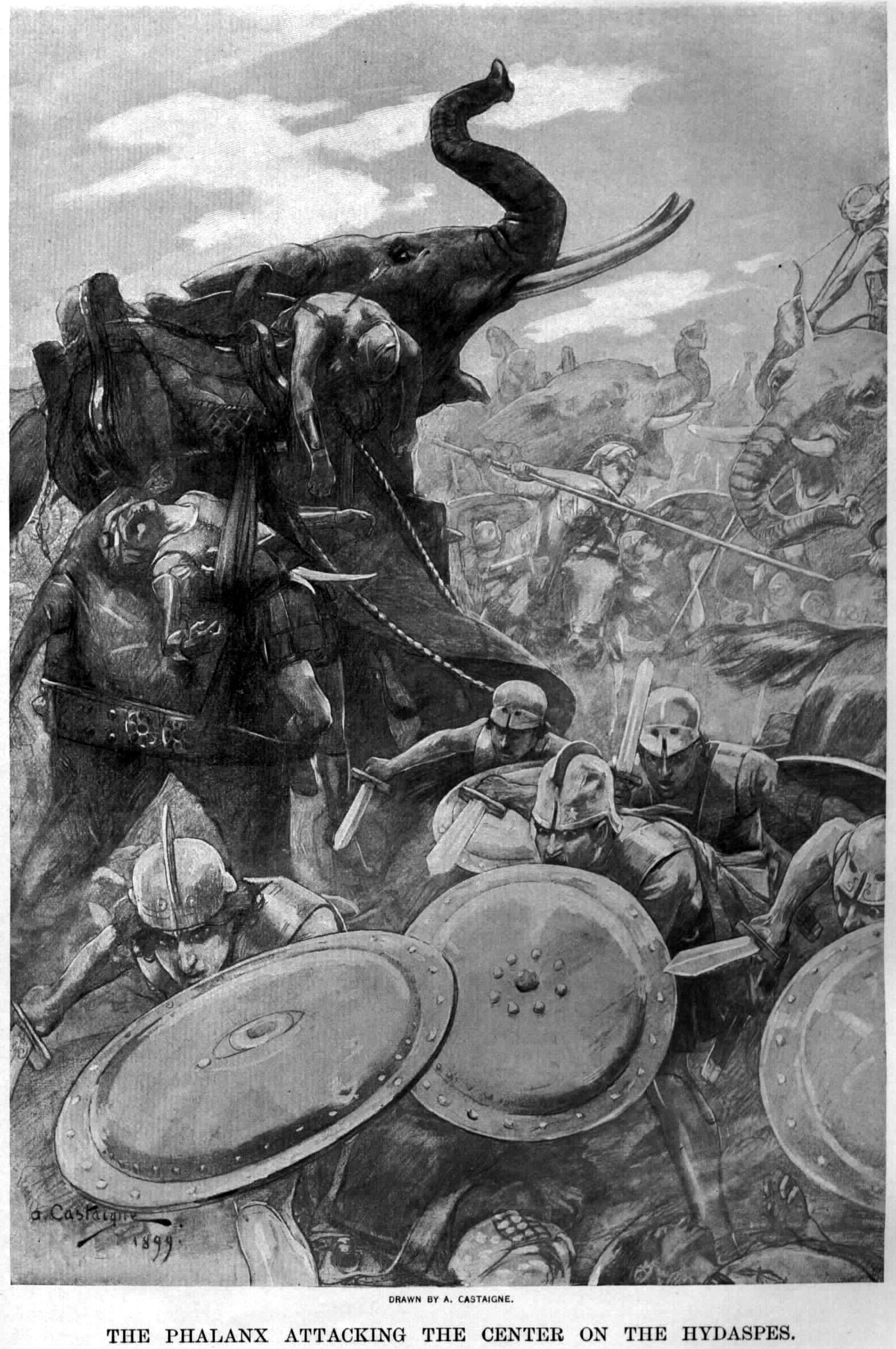 Elefantes de guerra usados en Egipto.